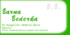 barna bederka business card